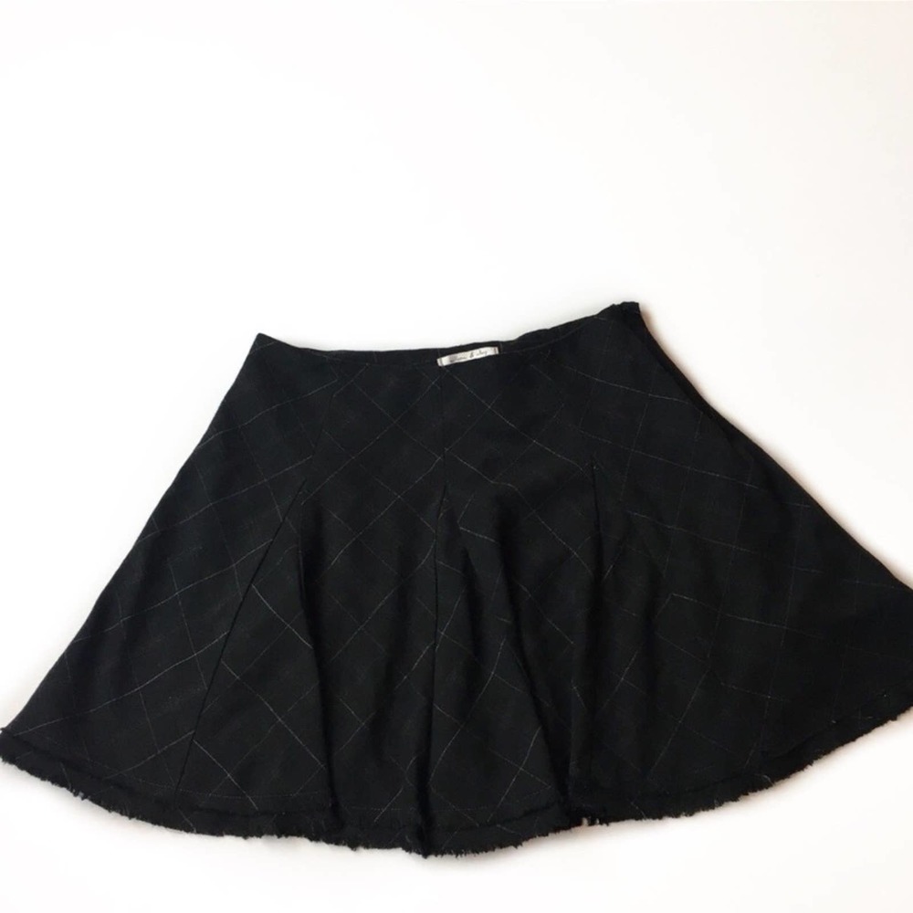 Willow & Clay Frayed Hem Skirt Pinstriped Size 6
